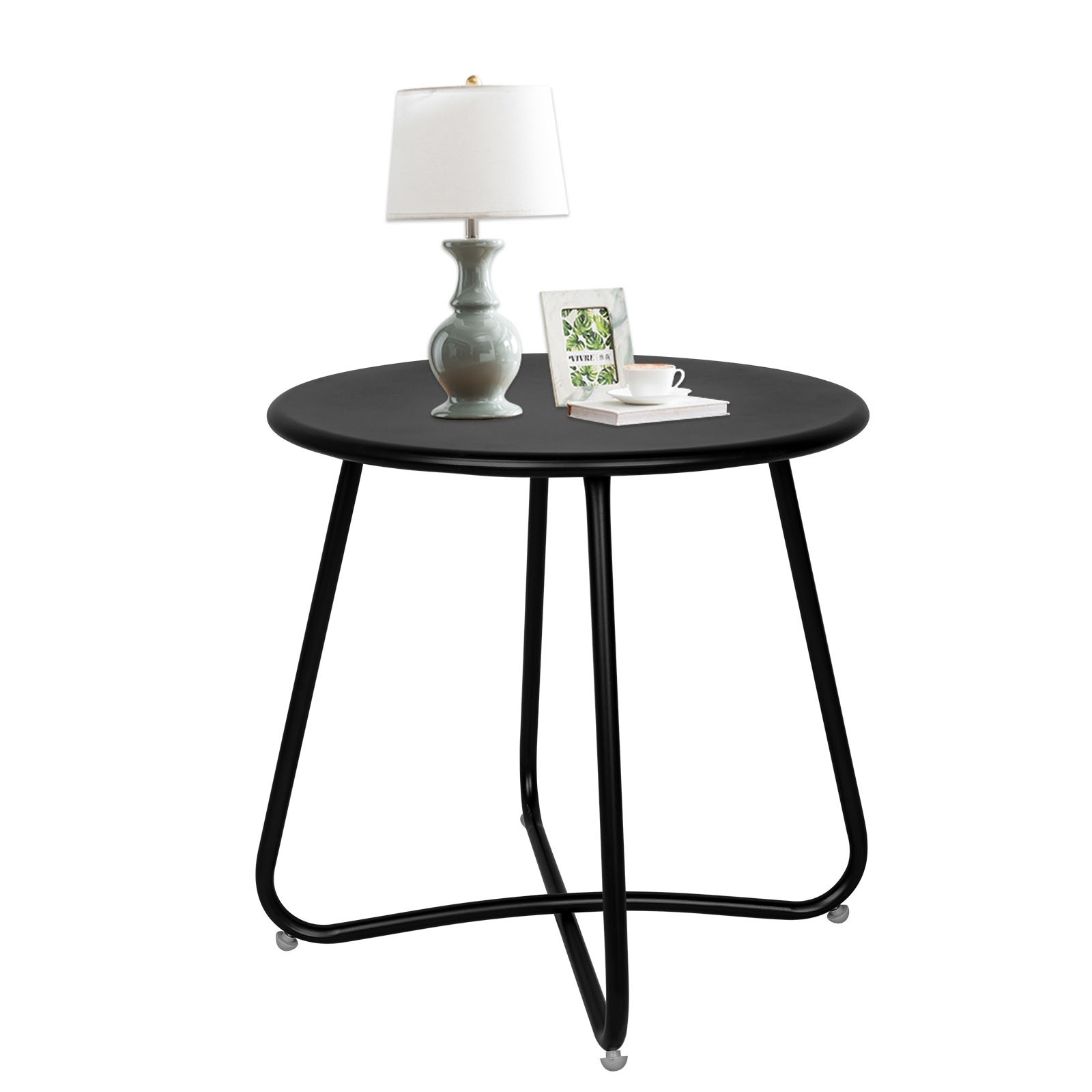 Outdoor Balcony Side Table Patio Garden Bedside 18" Round Coffee Tea End Table