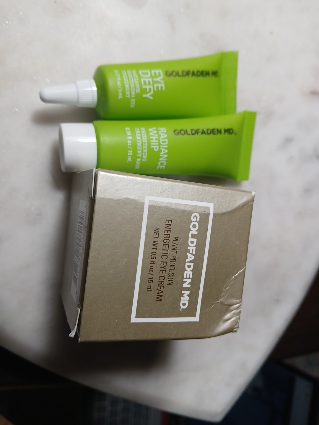 GOLDFADEN MD Plant Energetic Eye Cream .5oz + Eye Defy + Radiance Whip Minis