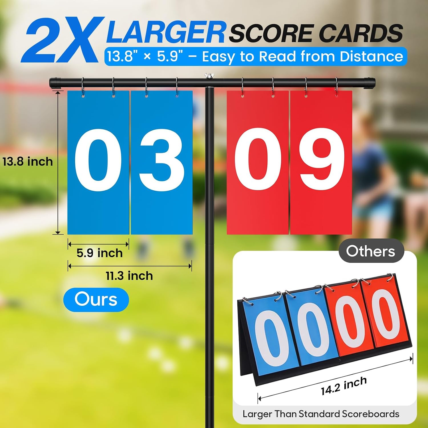 Filp Scoreboard with Adjustable Iron Stand, 60" Extra Large Score Keeper