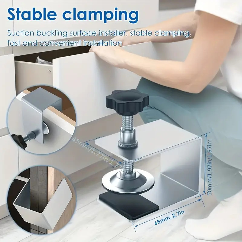 2 Pcs Drawer Front Installation Clamps Drawer Fixing Clips Cabinet Pulls
