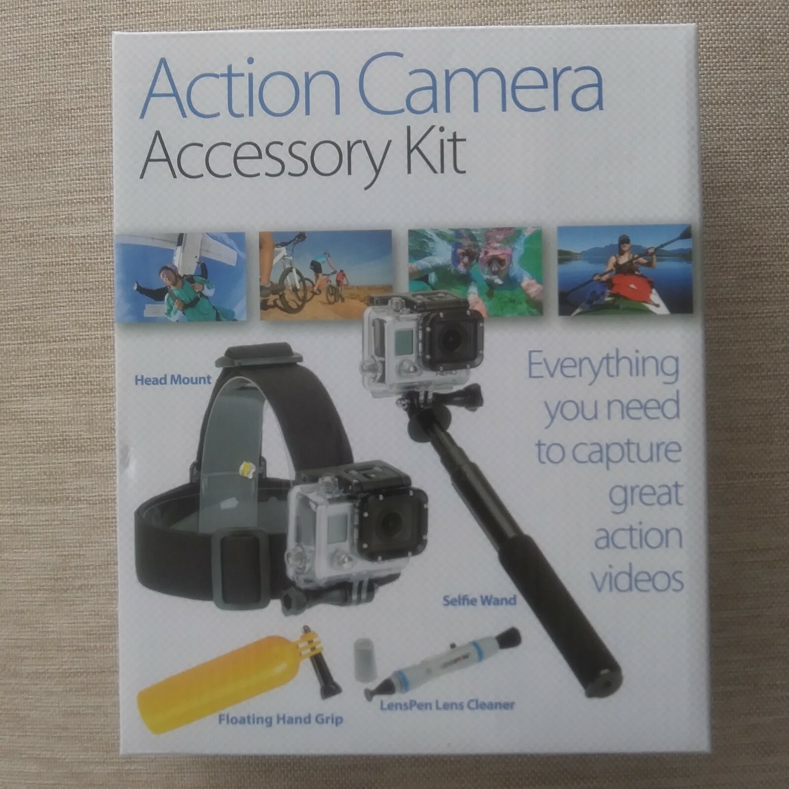 Sunpak Platinum Plus Action Camera Accessory Kit Head Mount Hand Len Selfie Wand