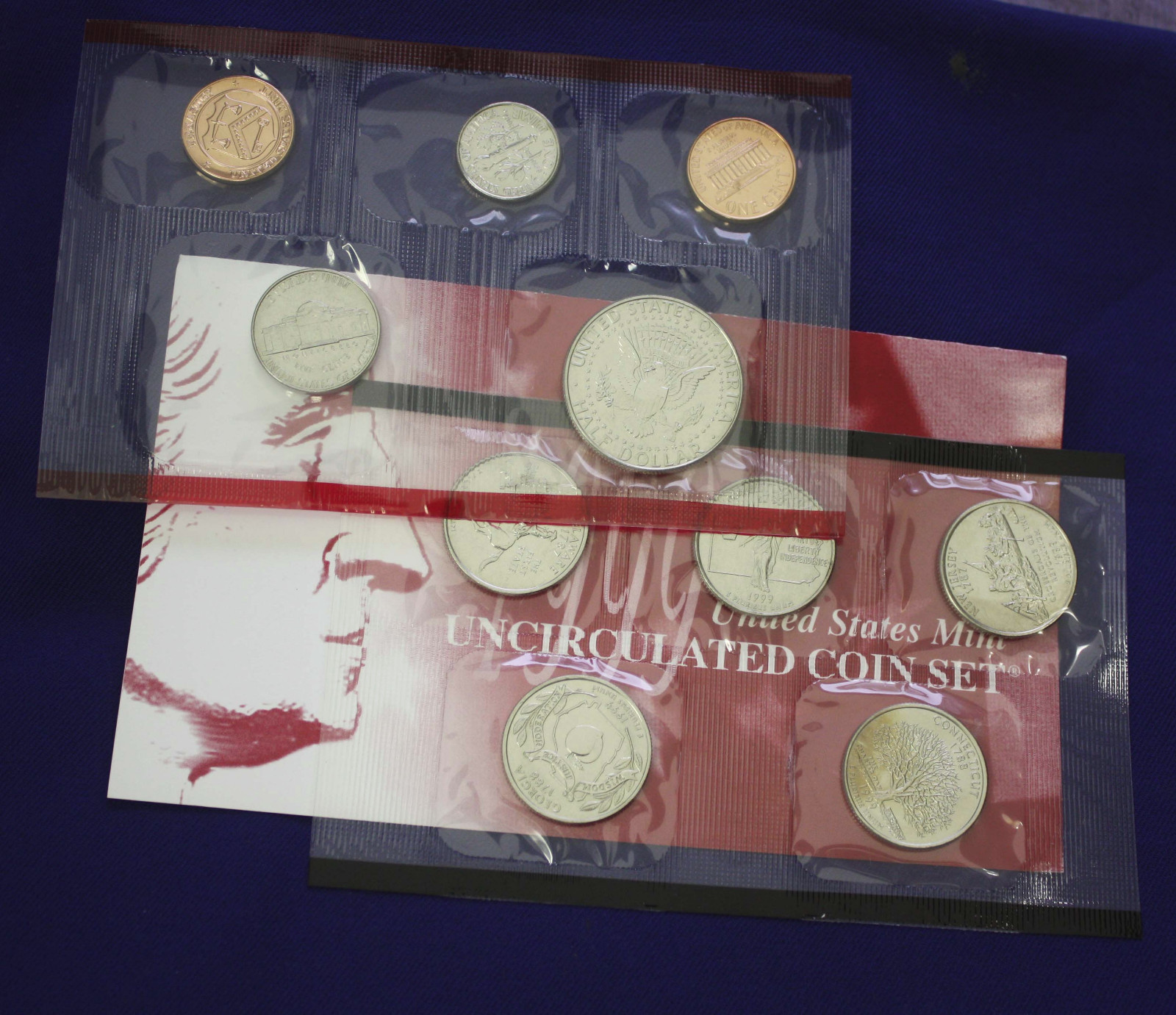 1999 US Uncirculated Mint Set | 9 Coins P & D Cellos | Original Envelope