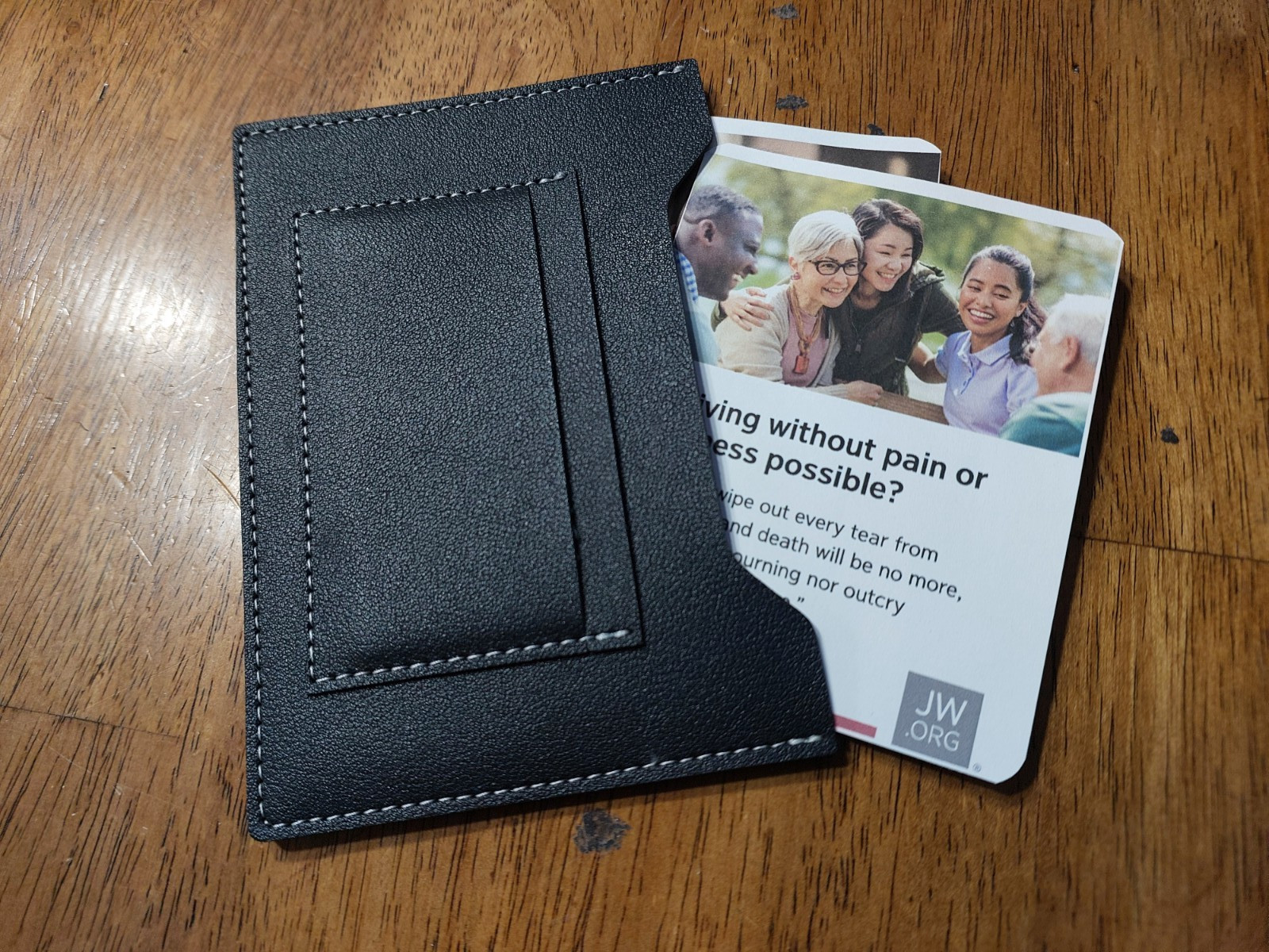 Witnessing Field Service Black Tract Holder For 9 NEW Tracts Watchtower Leather