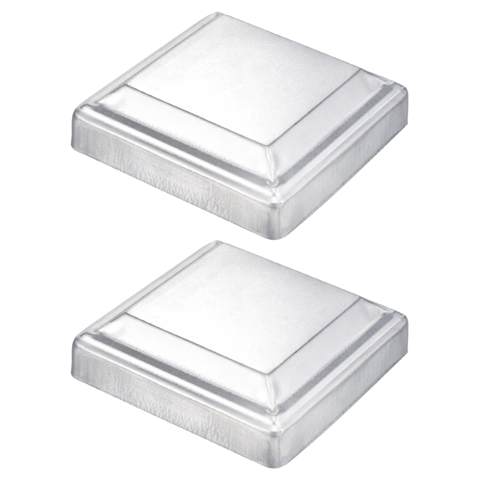 2Pcs Fence Post Cap, Galvanized Deck Post Caps Fit 4" x 4" Pipe, Silver