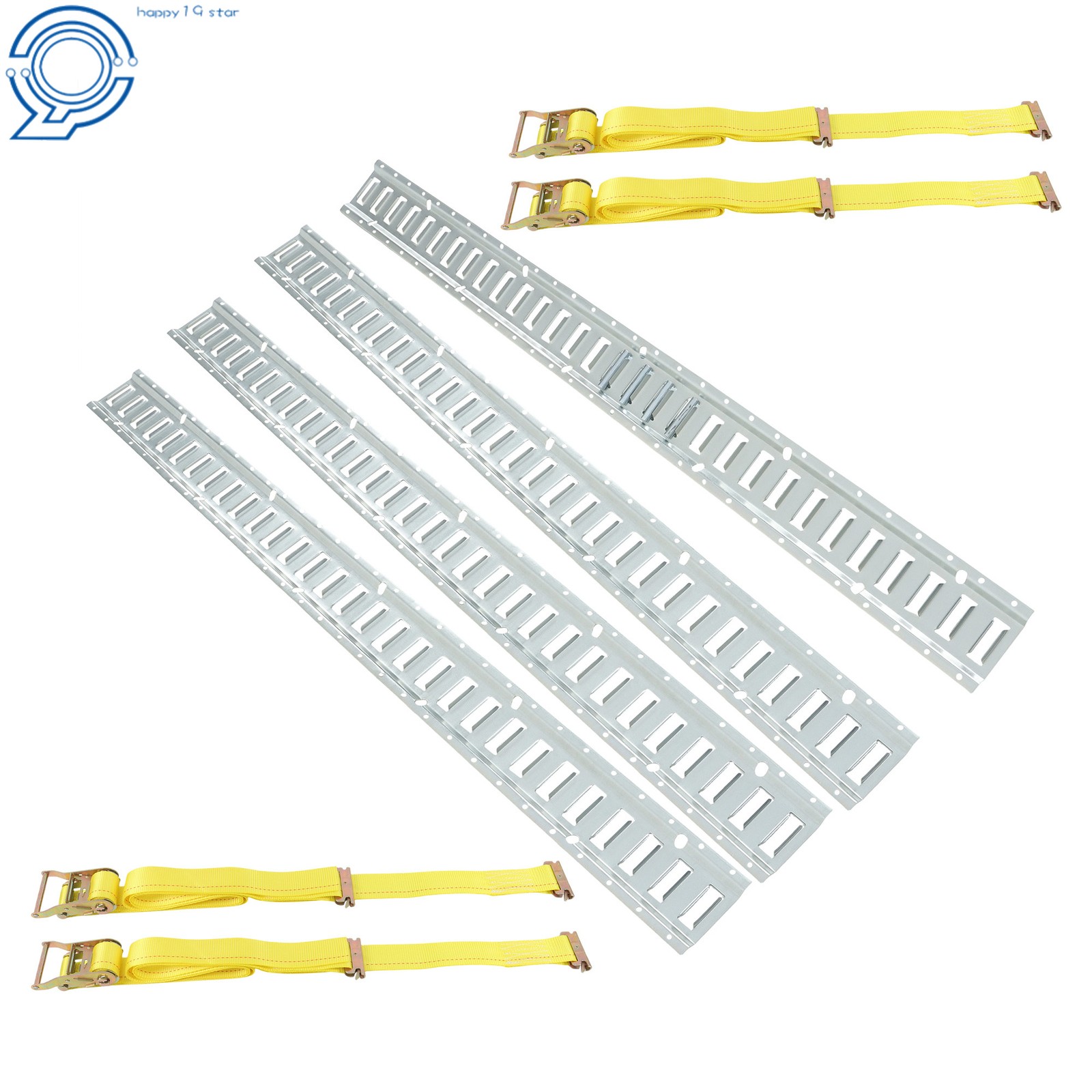 12 Pack 4PCS 5' E Track Rails Alloy Steel 4x 12' Ratchet Straps 4PCS O-Rings