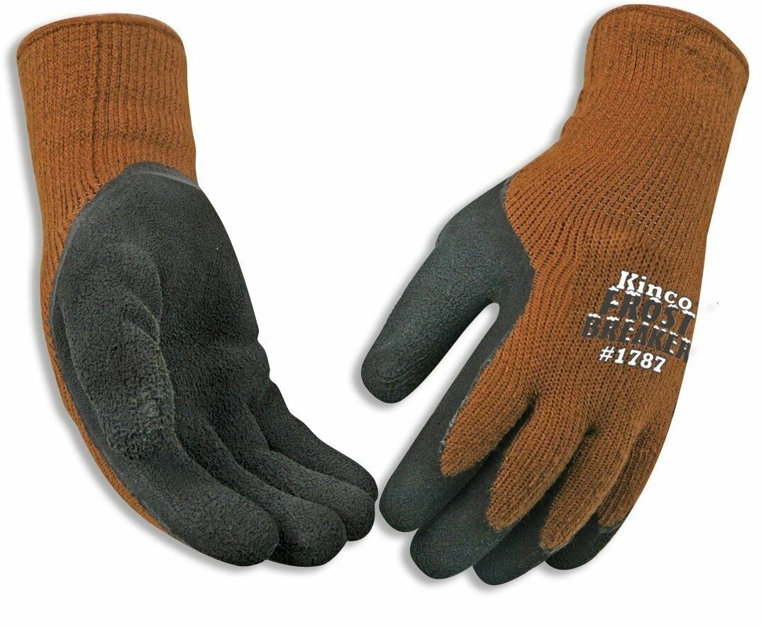 Kinco Men Thermal Glove Frost Breaker Foam Form Fitting Brown Acrylic Knit 1787