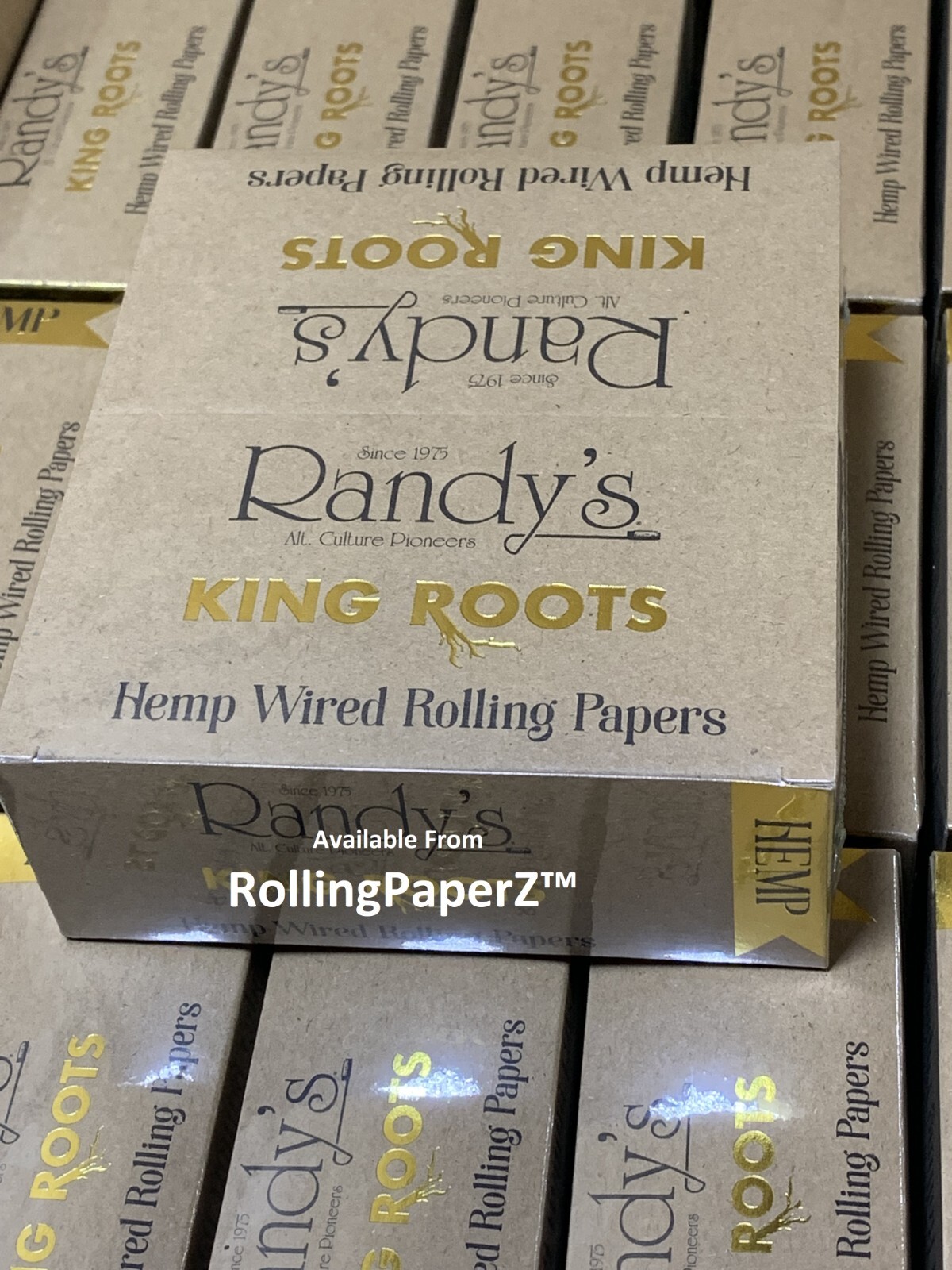 Randy's Roots Wired HEMP Cigarette Rolling Papers King Size FULL BOX/ 25 PACKS