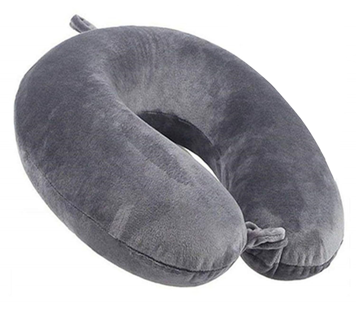 GDEOUP Travel Pillow 100% Pure Comfortable U Shape Memory Foam 30x30cm, Grey