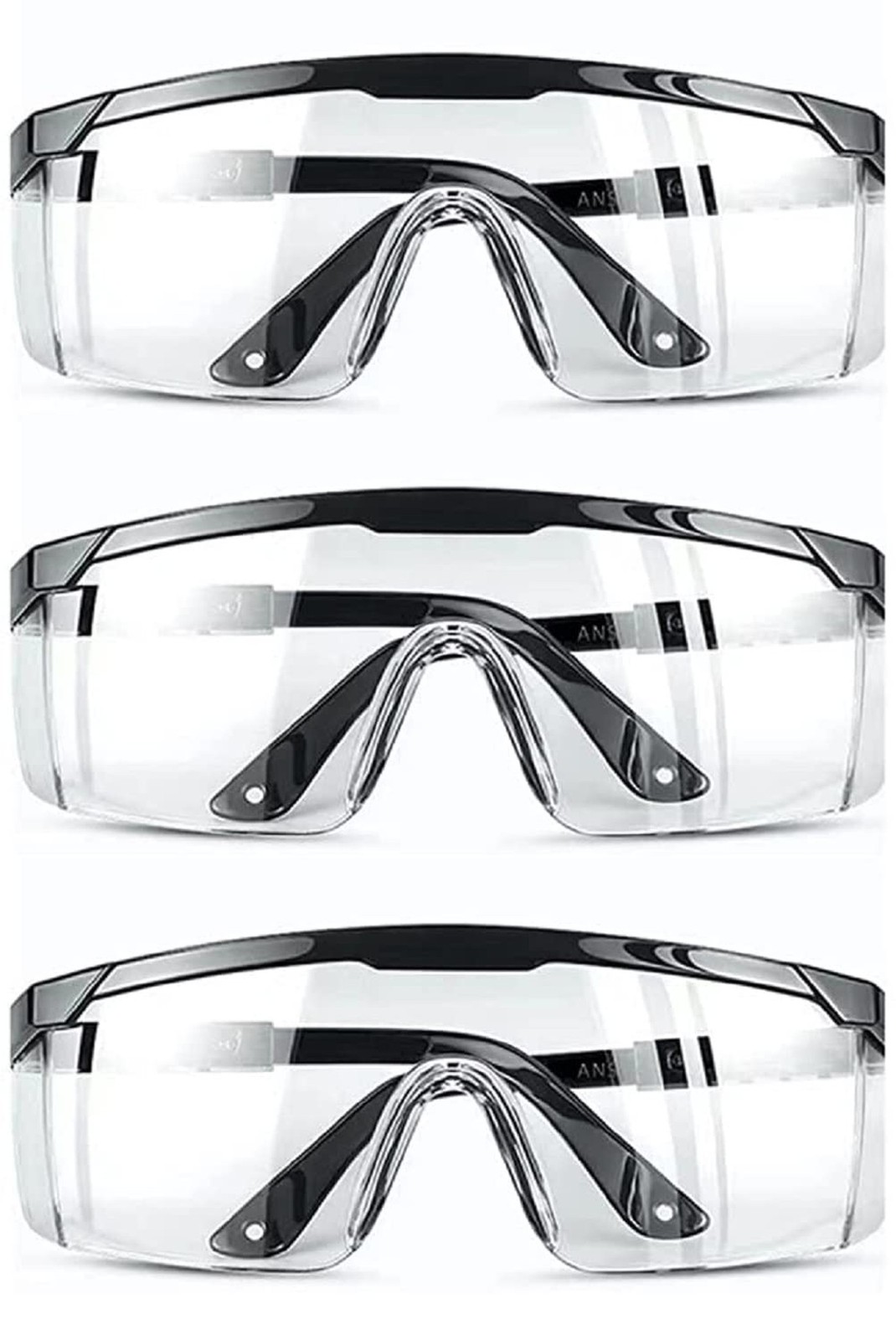 (3 Pack Safety Glasses Anti Fog & Shattered Proof, ANSI Z87.1 & EN 166 UV Res...