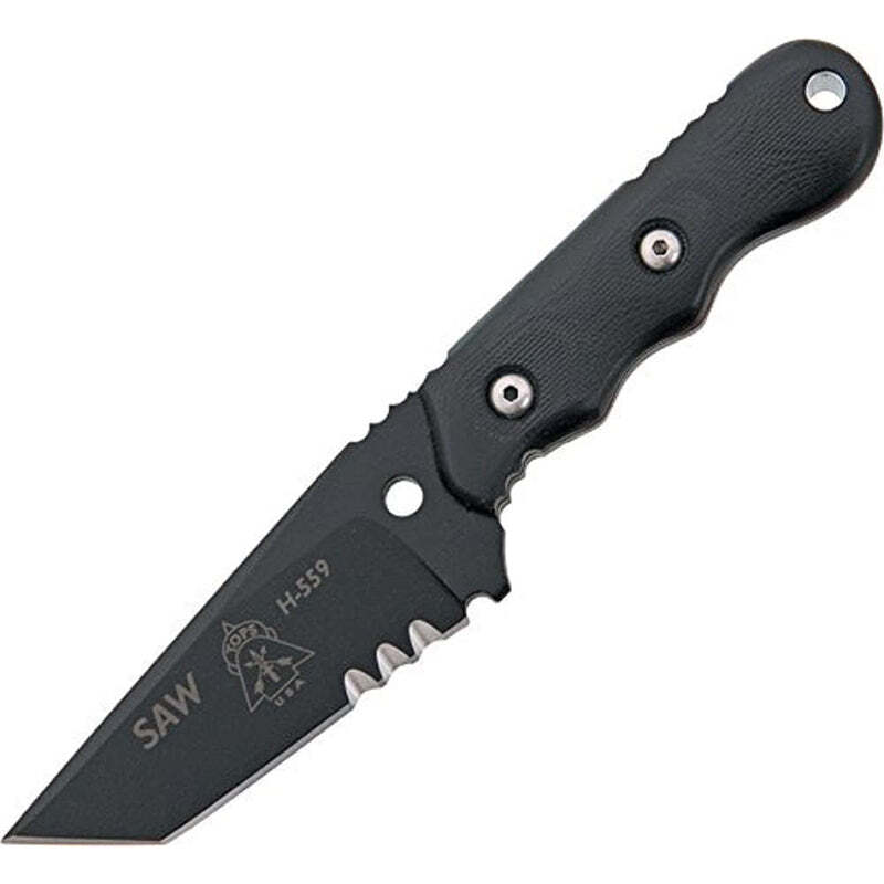 TOPS Knives 7.5" Fixed Knife 1095 Steel Blade Black G10 Handle w/ Kydex Sheath