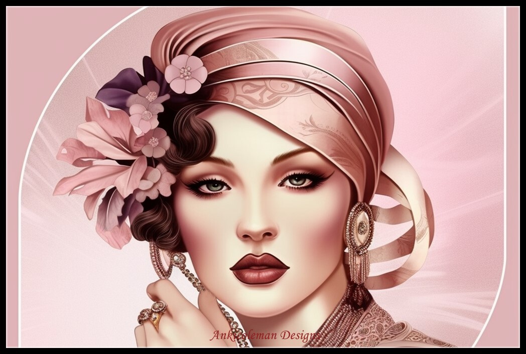 Art Deco Beauty - DIY Chart Counted Cross Stitch Patterns Needlework DMC Color