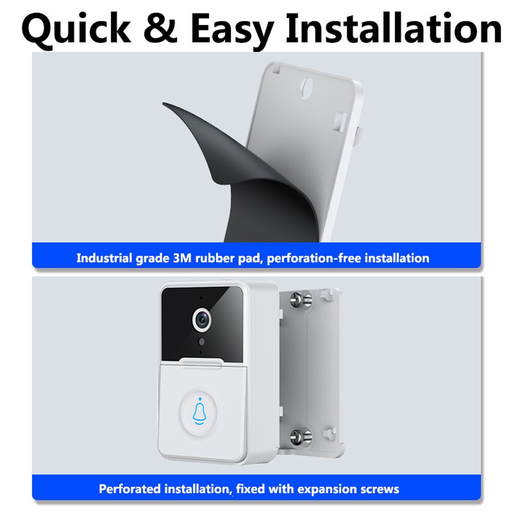 Smart Video Doorbell with HD Video APP Security Intercom Night Vision Chime zz