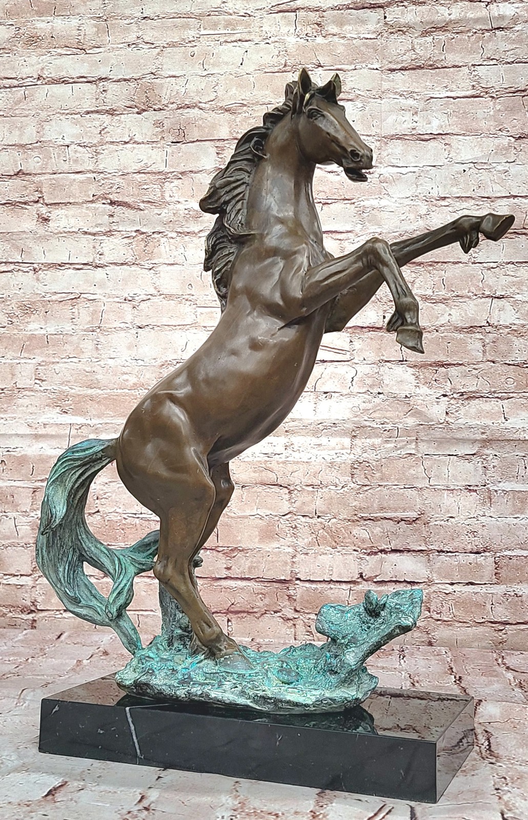Symbol of Strength Original Signed Bronze Rearing Stallion Museum Quality