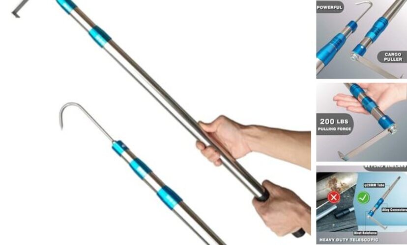 Cargo Grabber Reach Retriever Tool, 6.3 Ft Heavy Duty Truck Bed Stainless Steel