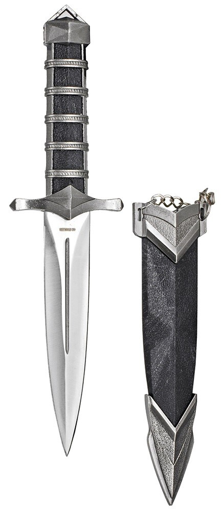 DEFENDER Black & Silver 9.5" GOTHIC ATHAME Medieval Knife Dagger Wicca Altar