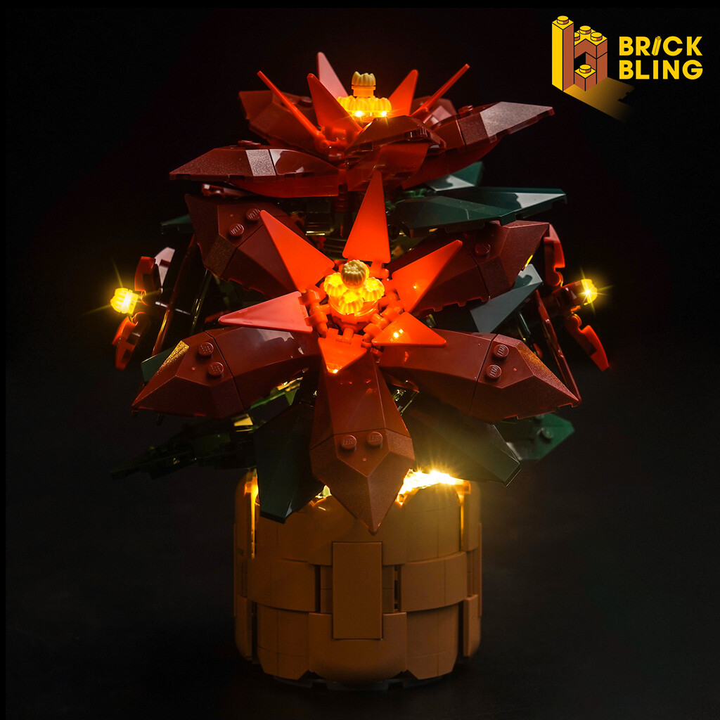BrickBling LED Light Set for LEGO Icons Poinsettia Lighting 10370 (Standard)