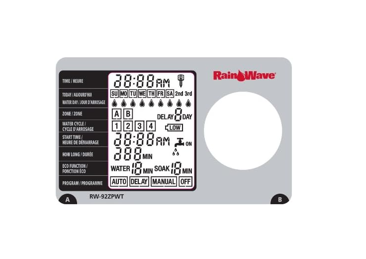 Rainwave 2-Zone Programmable Electronic Water Timer Rain Wave RW-92ZPWT
