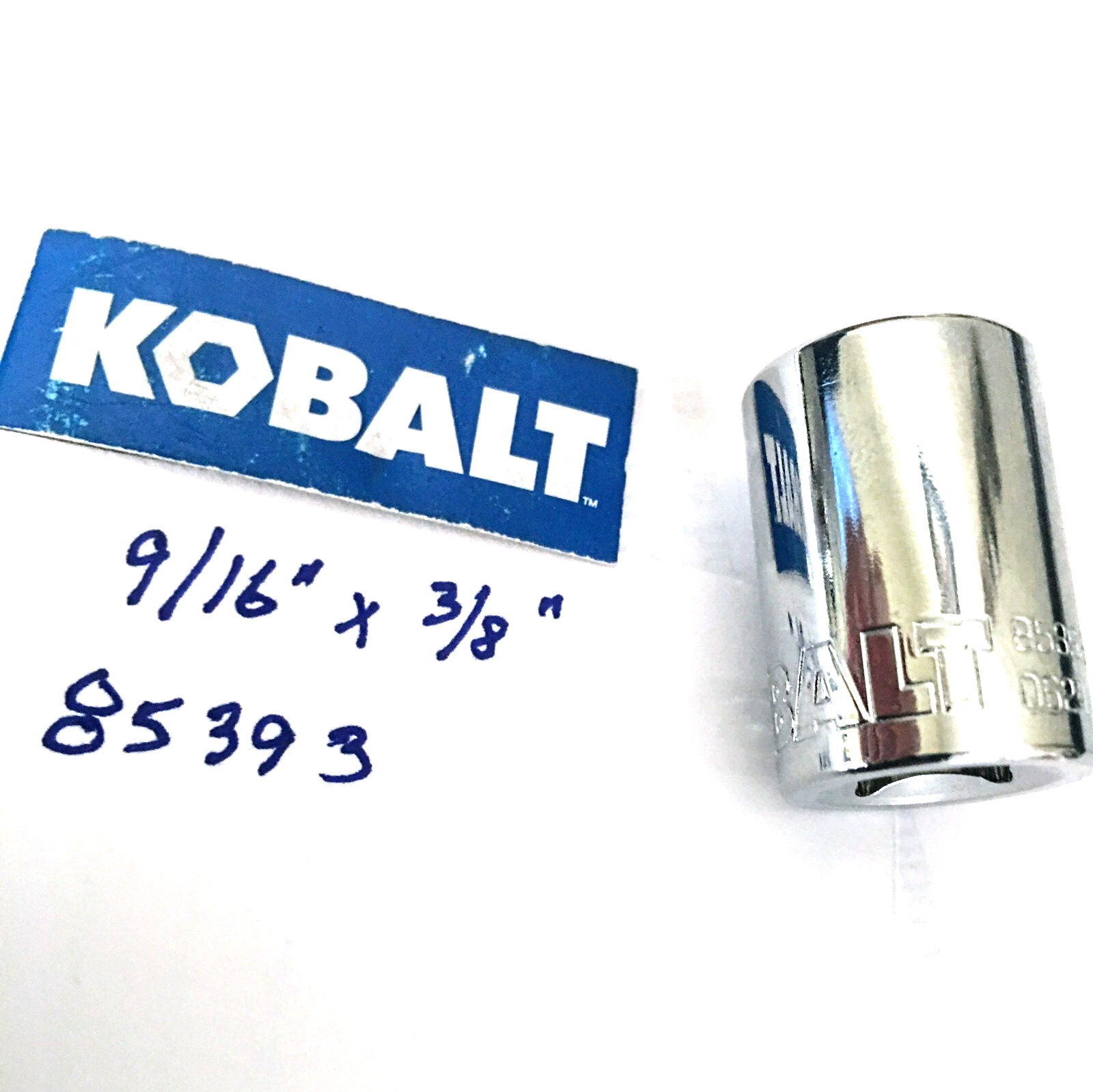 KOBALT  9/16" x 3/8" Dr Standard Shallow Socket 6 Pt  # 85393 Free USA Shipping