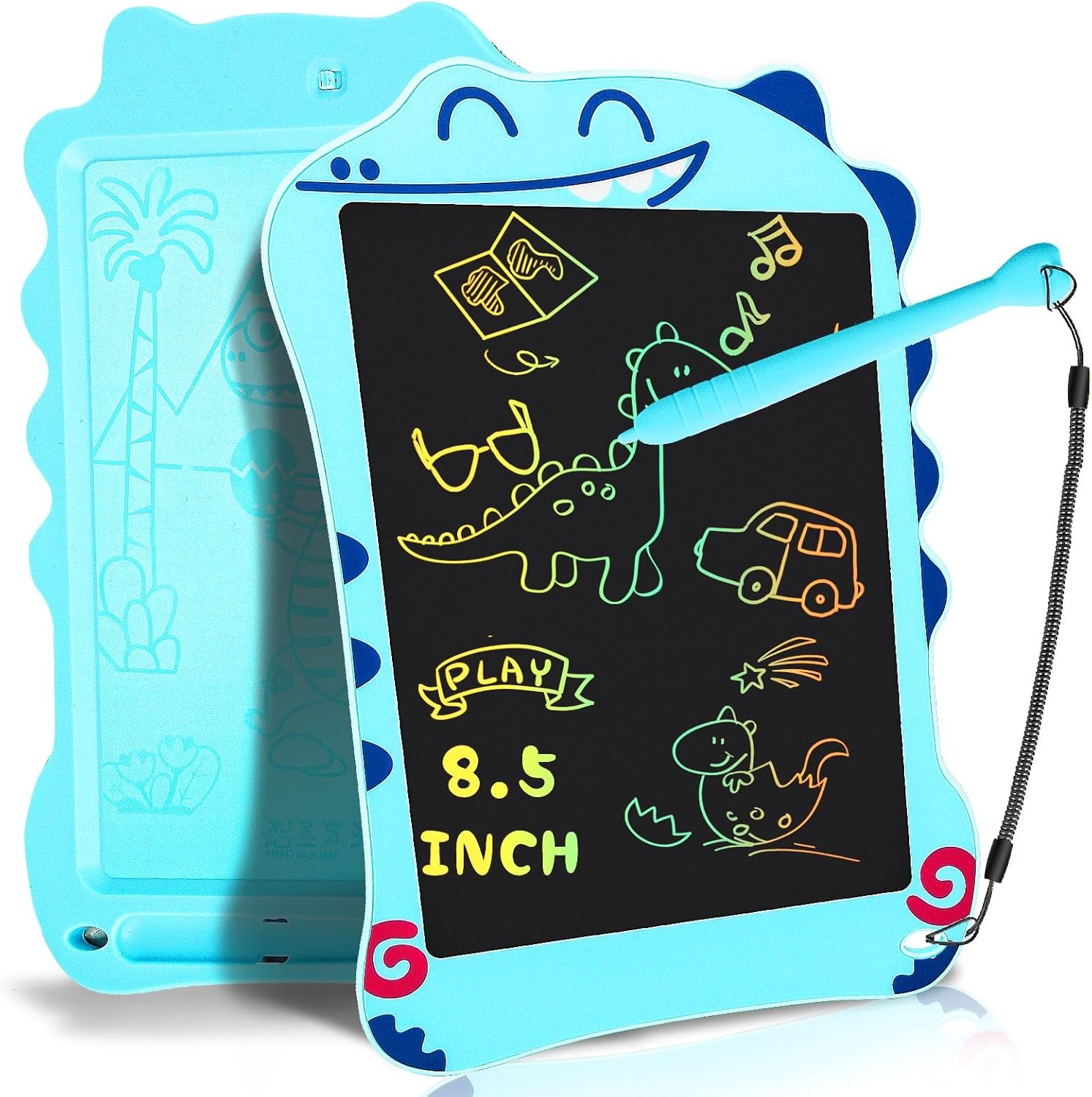 LCD Writing Tablet Dinosaur Toys for Boys Kids, Colorful Toddler Blue Toys