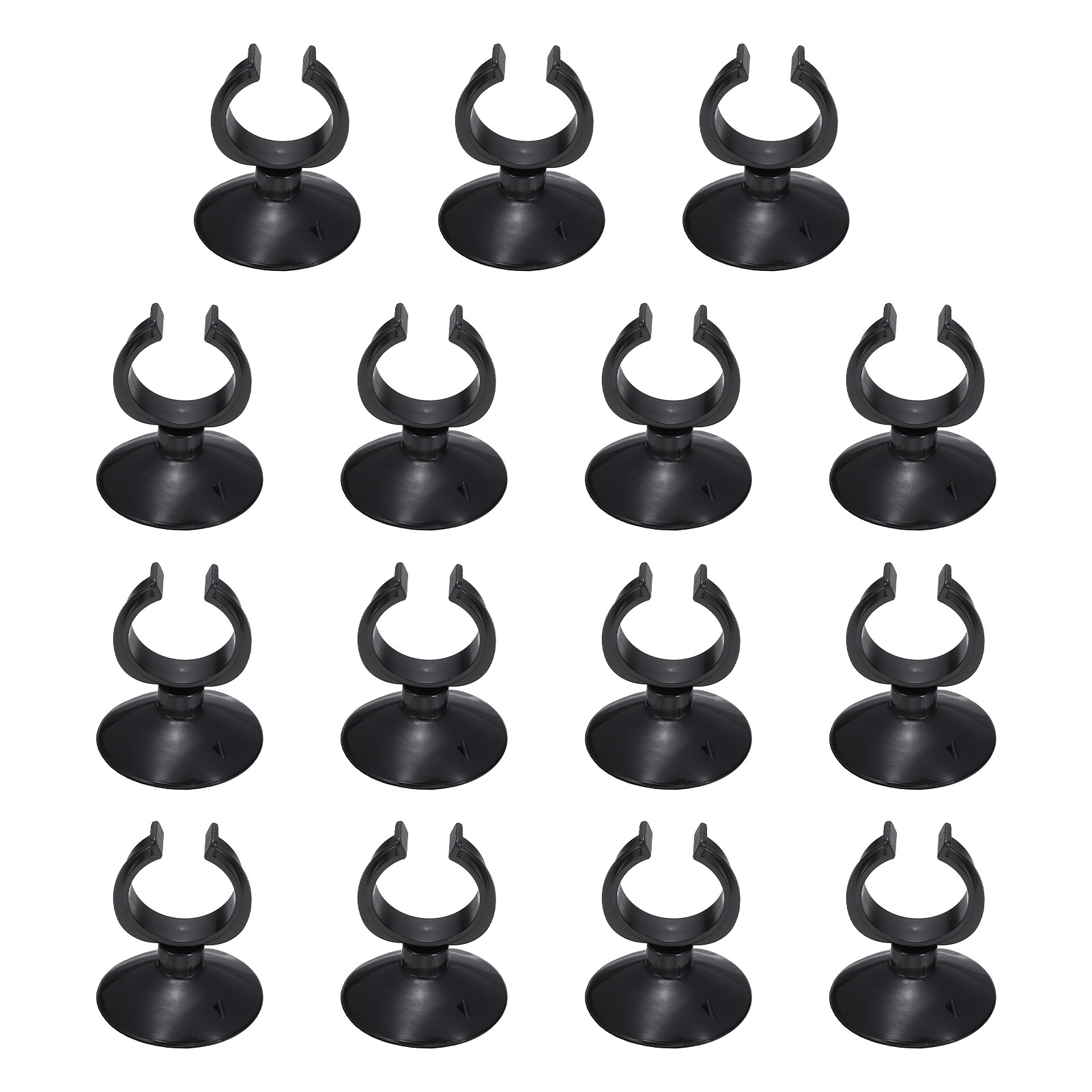 15Pcs Aquarium Suction Cups for 1.1" Fish Tank 28x45MM Black