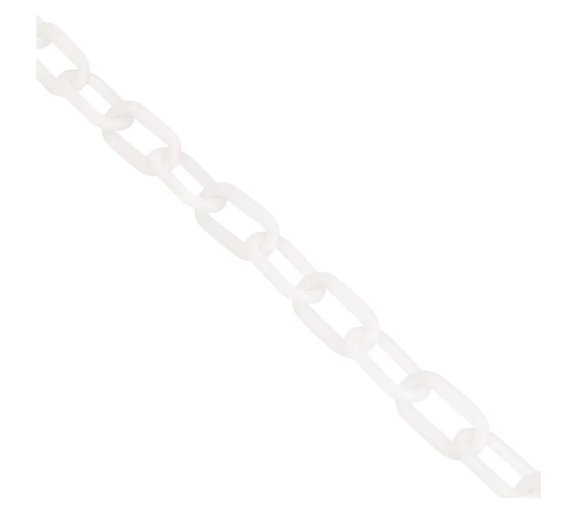 164Ft White Plastic Chain Links Crowd Control Barrier Lightweight Decor Line
