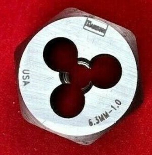 Irwin Hanson M6.3 X 1.0 Metric 1" Hex Carbon Steel Re-Thread Die 6.3MM ( 6629 )