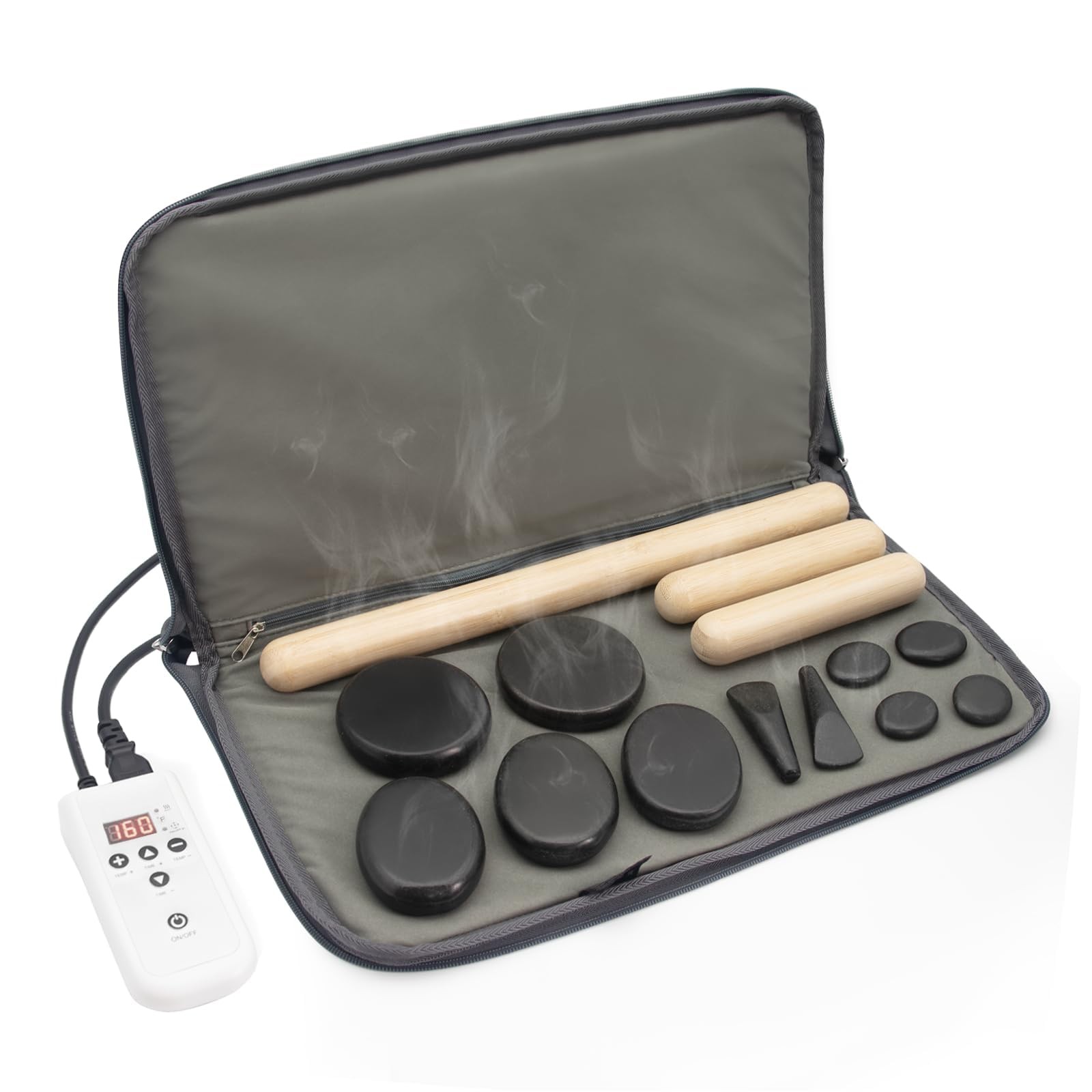 Goodtar Massage Stones Set Warmer Kit 11 Stones 3 Sticks Temperature Control