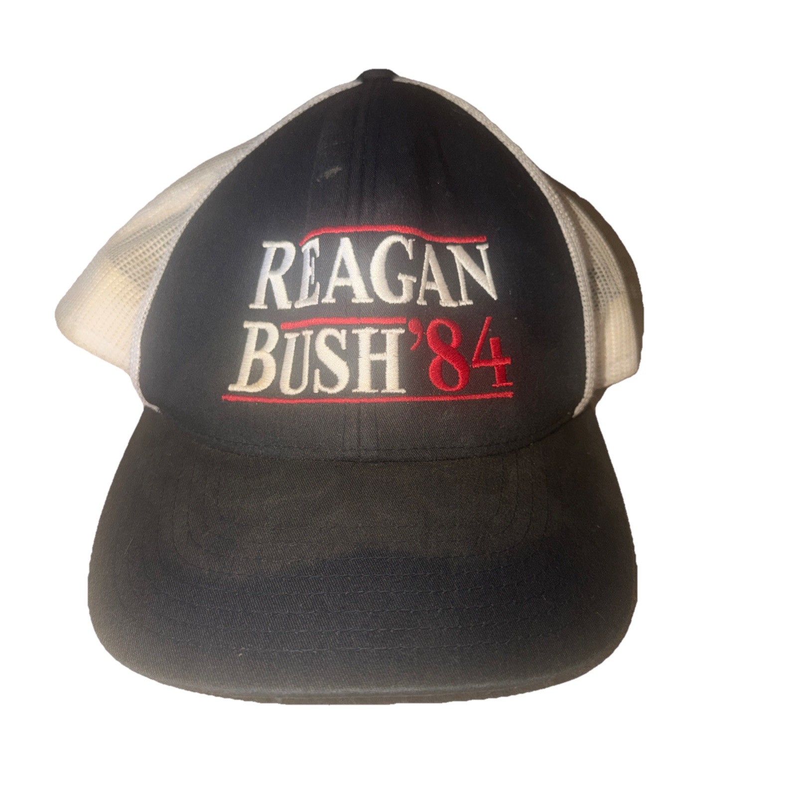 Vintage 1984 Reagan Bush Trucker Hat Cap Original USA Campaign Mesh Snapback