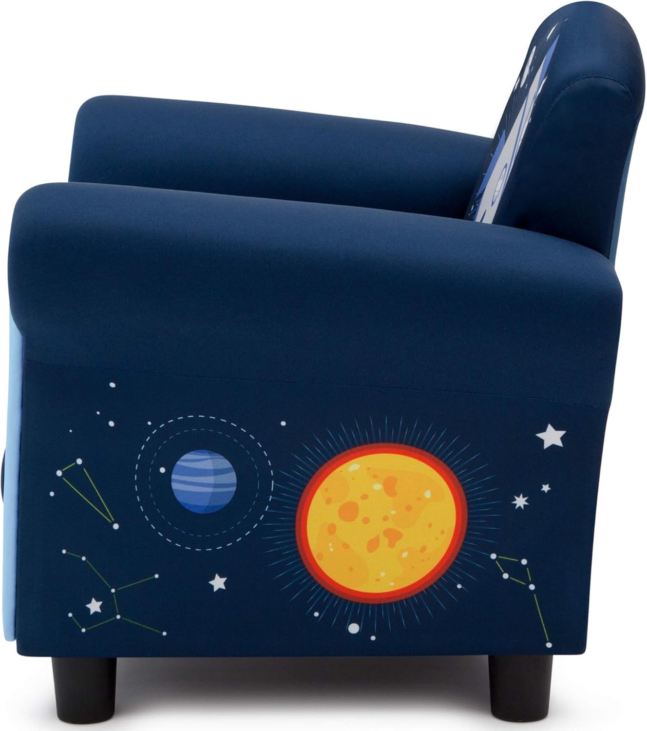 Kids Upholstered Chair Durable Construction Home Living Room Children Chair Blue