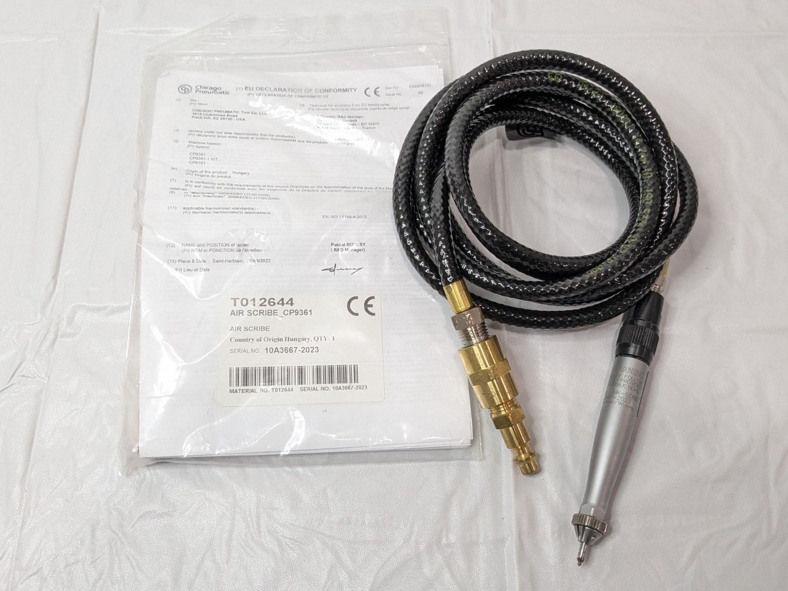 Chicago Pneumatic Engraving Pen 90PSI CP9361 T012644 PARTS/REPAIR