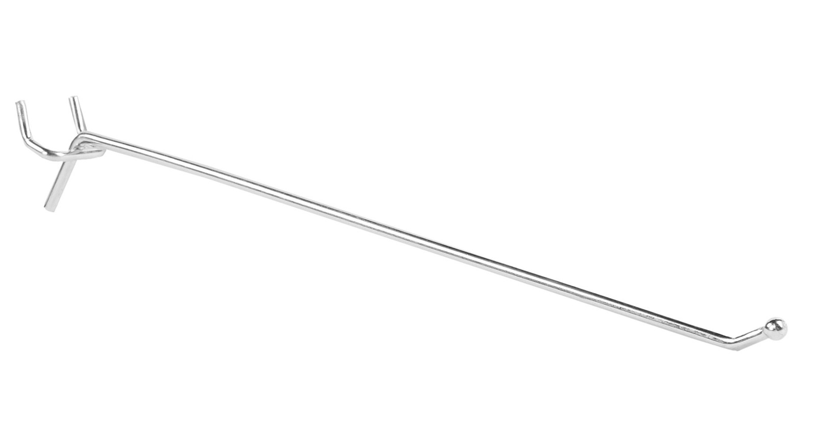 10 inch Chrome Peg Hook for ⅛ inch or ¼ inch Pegboard - Pack of 100