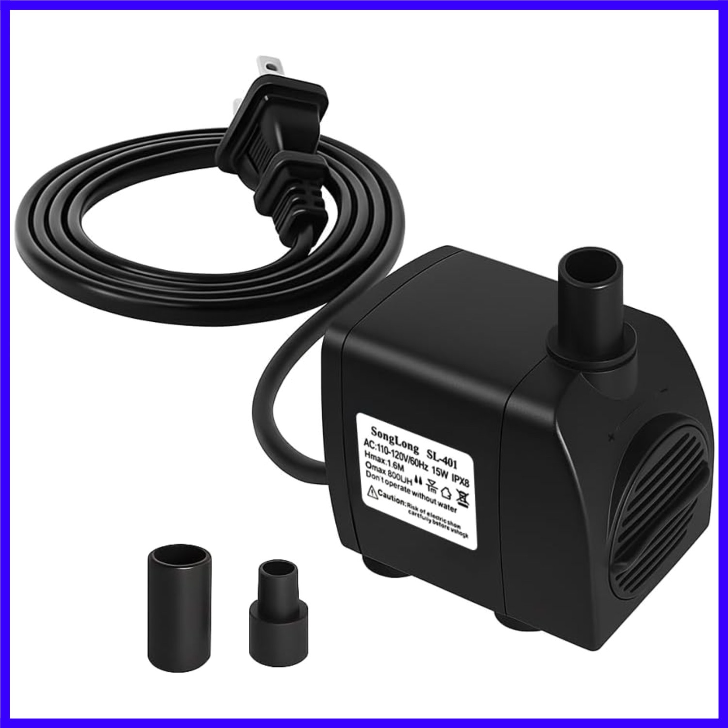 Submersible Pump 00GPH 800 L/H 15W Ultra Quiet with Over Heating Protection 5...