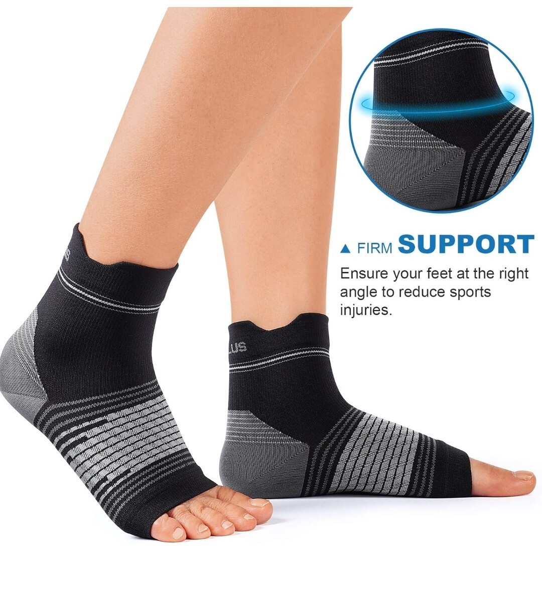 Plantar Fasciitis Sock (6 Pairs- L) Men & Women. SHIPS FREE FROM USA