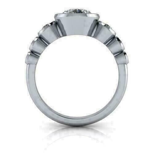 Pear Cut Lab-Created 3.10 CT Diamond Engagement Ring Set 925 Sterling Silver