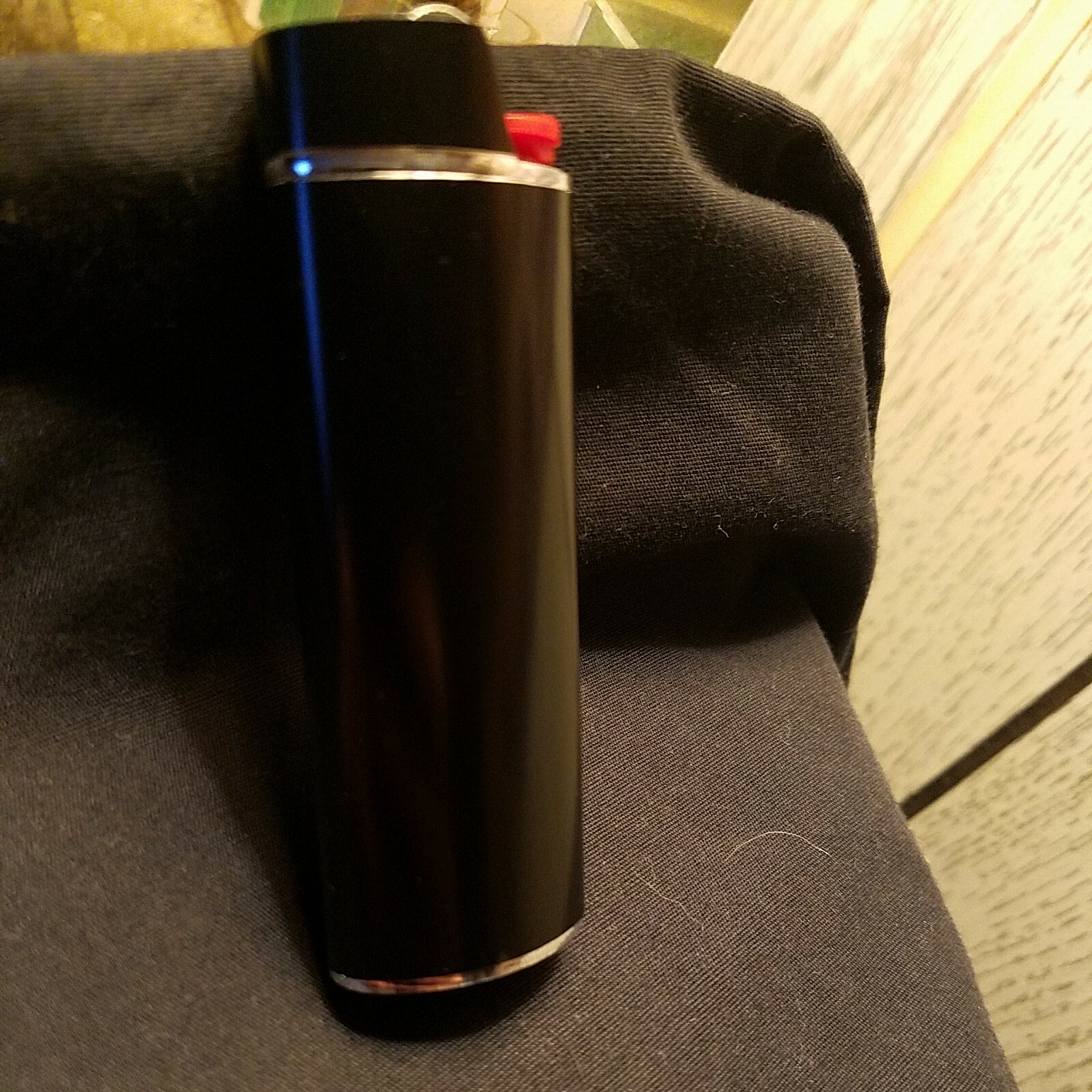 Vtg Lighter Case Black Metal Sleeve Western Cover Enamel Holder for Bic New USA