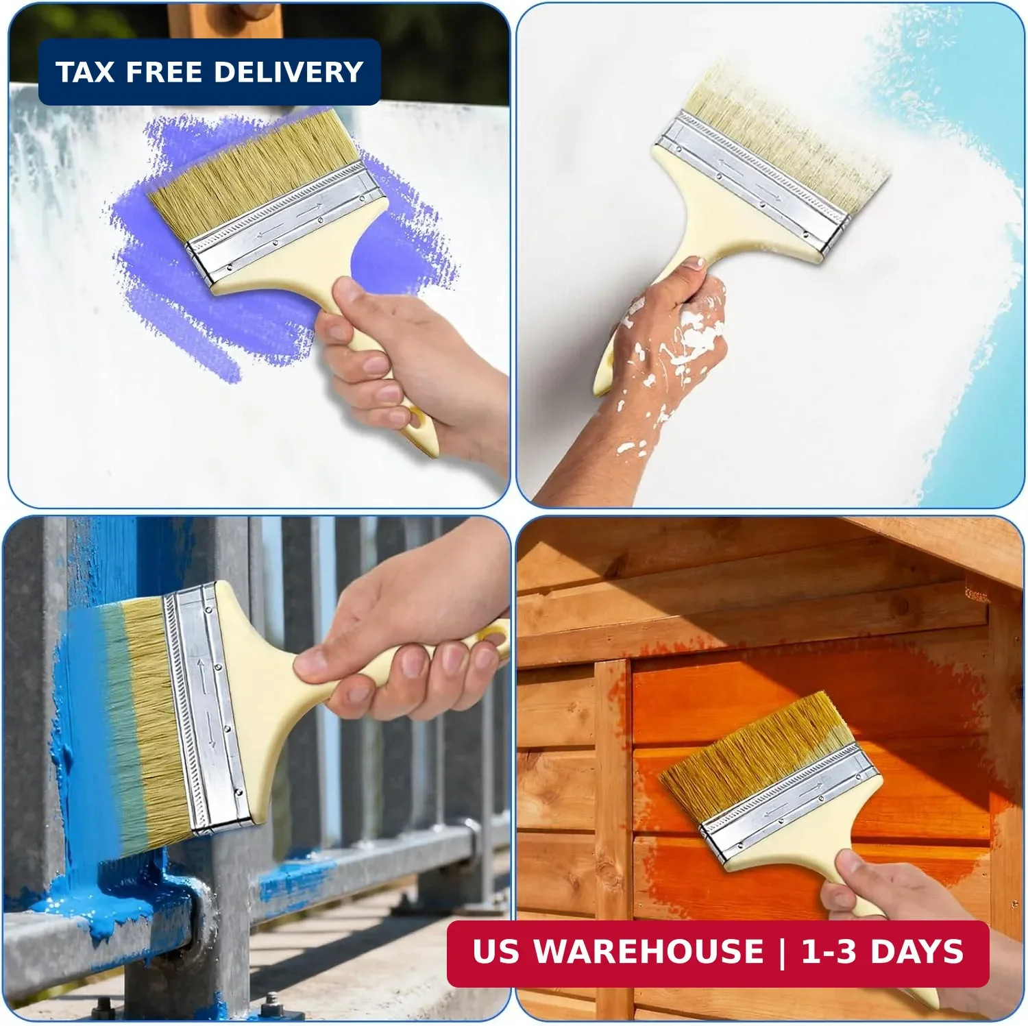 2 Pack 5-inch Deck Brush for Staining - Perfect Size for Quick Application on De