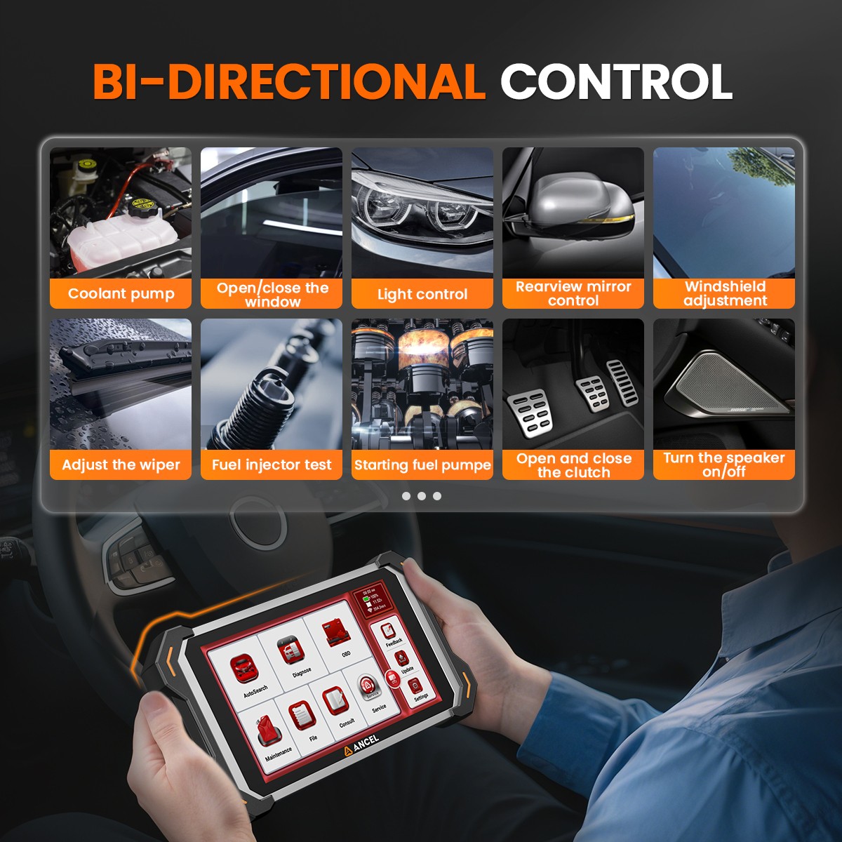 Ancel DS600 BT OBD2 Scanner Full System Diagnostic Tool ECU Coding Active Test