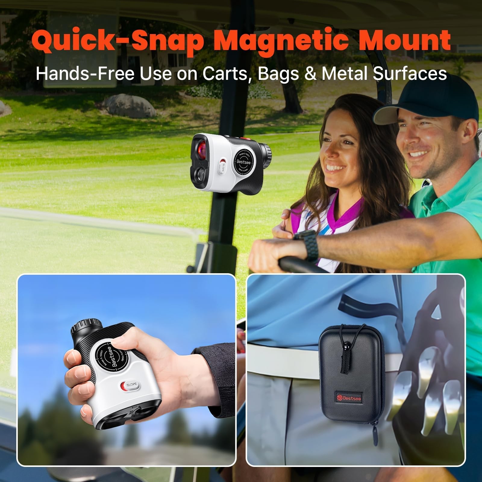 Golf Laser Rangefinder with Slope, 1500Y Range Finder, 0.3s Flagpole Locking ...