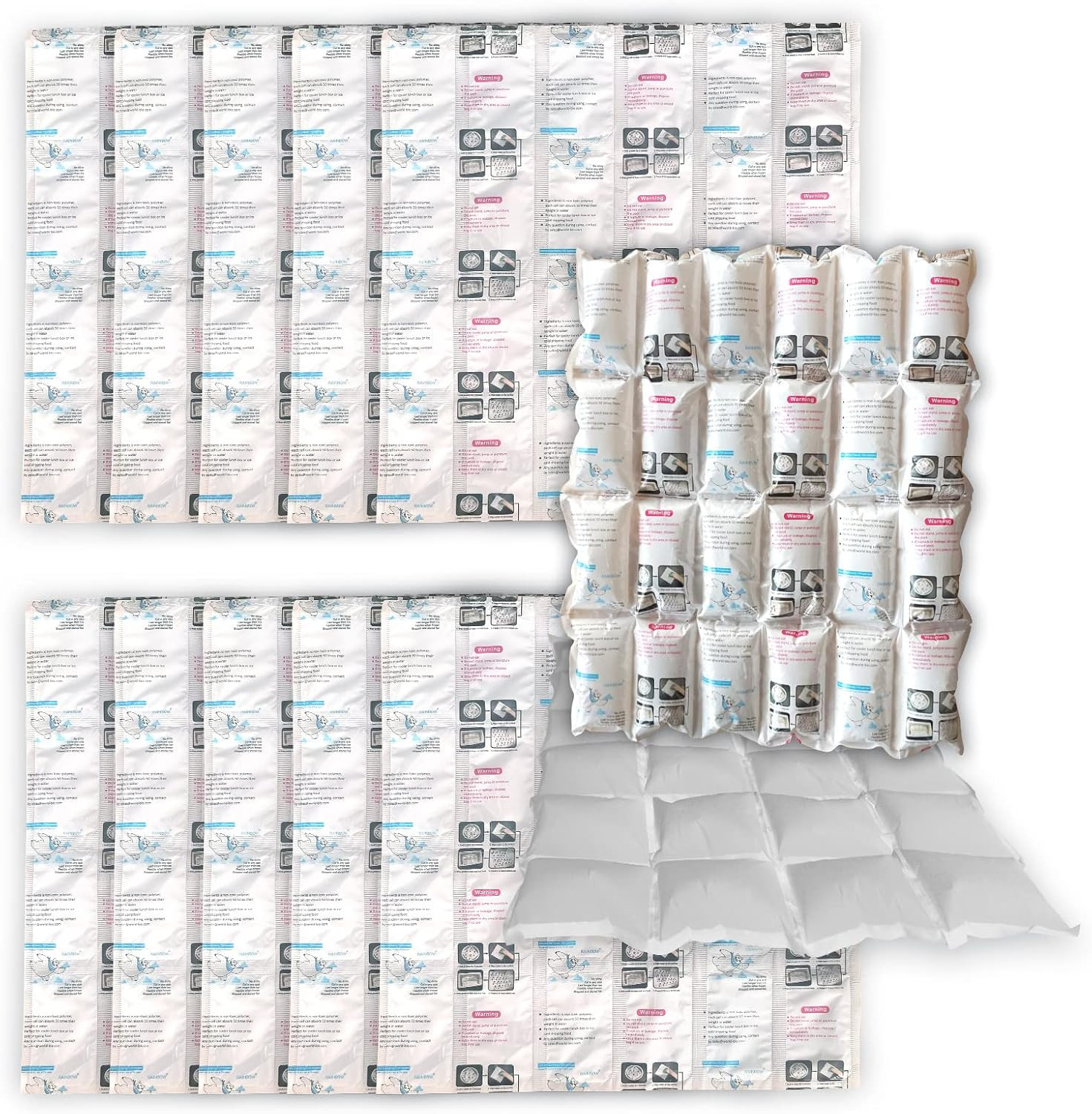 RAINBOW Dry Ice Packs for Shipping Long Lasting, 12 Sheets | Reusable Ice Pack,