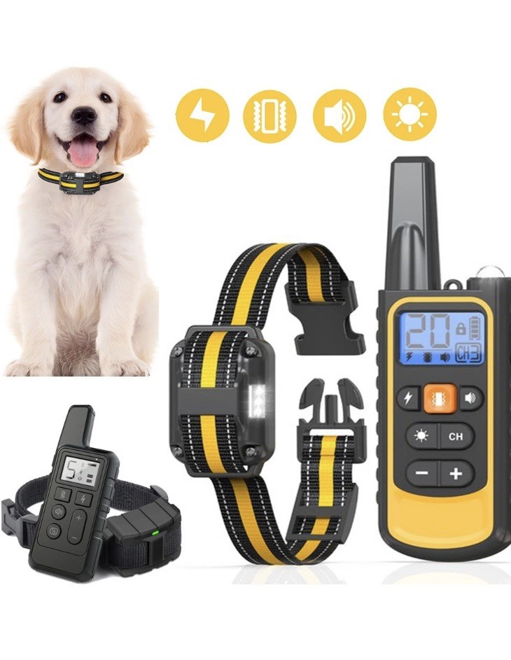 LED 3300 FT Dog Training Collar Rechargeable Remote Shock Pet Waterproof Trainer