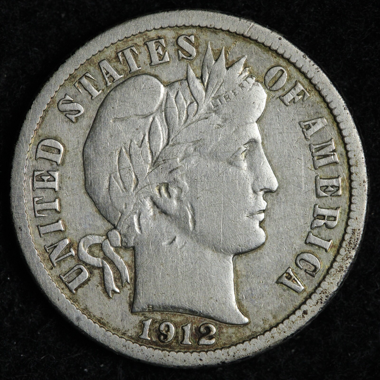 1912-D Barber Silver Dime XF E214 DGL