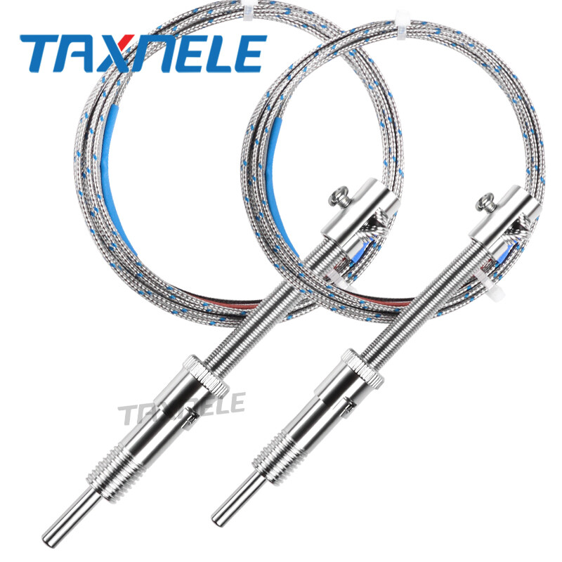 Bayonet Compression Spring K Type Thermocouple adjustable pressure 800C 2m cable