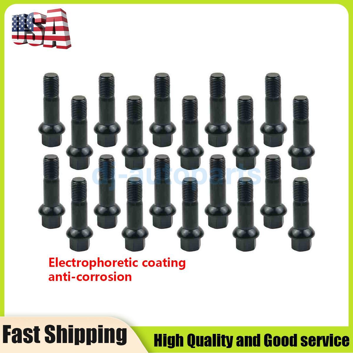 Set of 20 Black Wheel Lug Bolts Nuts Kit for Benz W463 W166 V251 C217 W222 X222