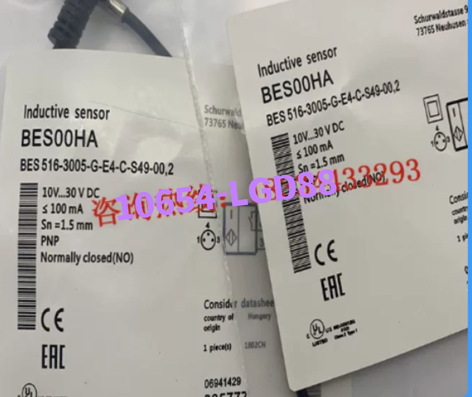 1pc for BES00HA BES 516-3005-G-E4-C-S49-00,2 inductive sensors NEW. #10654