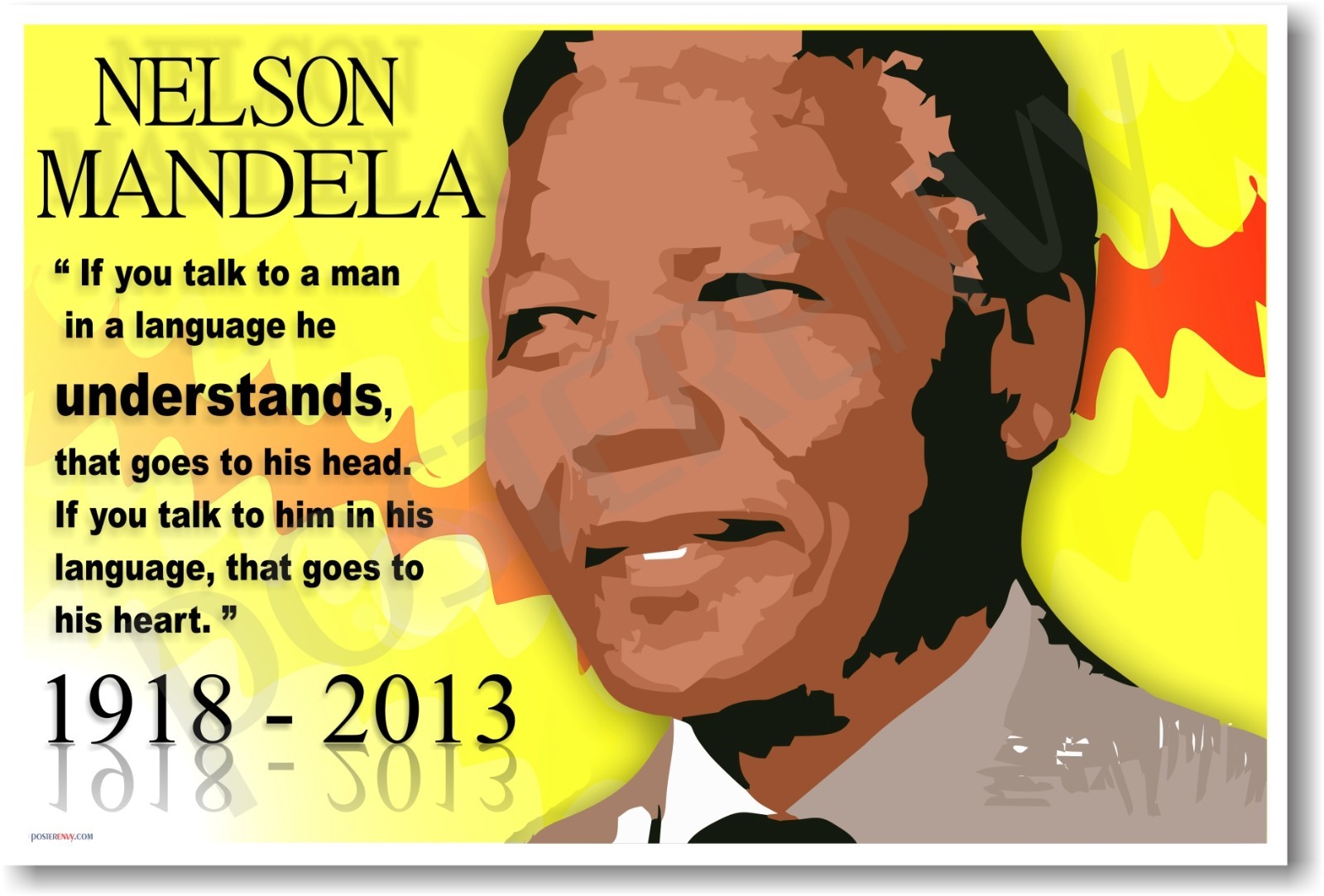 Nelson Mandela - "If You Talk to a Man..." NEW Motivational Famous Person POSTER
