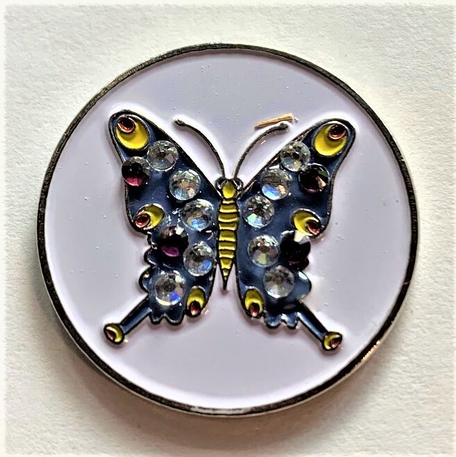 NEW Exquisite Butterfly Crystal Golf Ball Marker