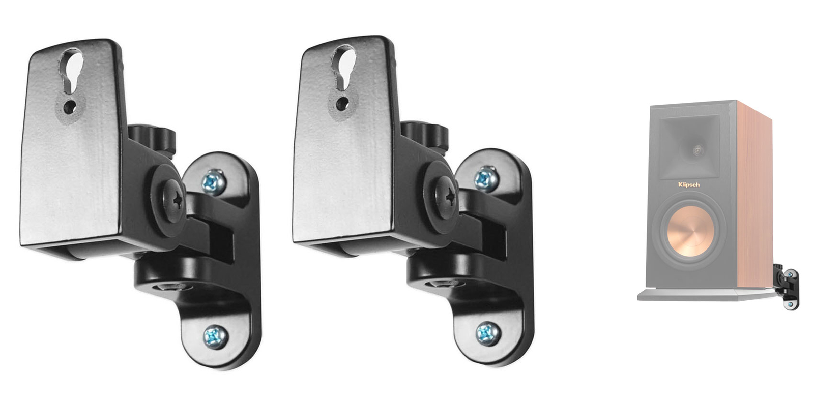 Pair Hidden Wall Mount Swivel Brackets For Klipsch RP-150M Bookshelf Speakers