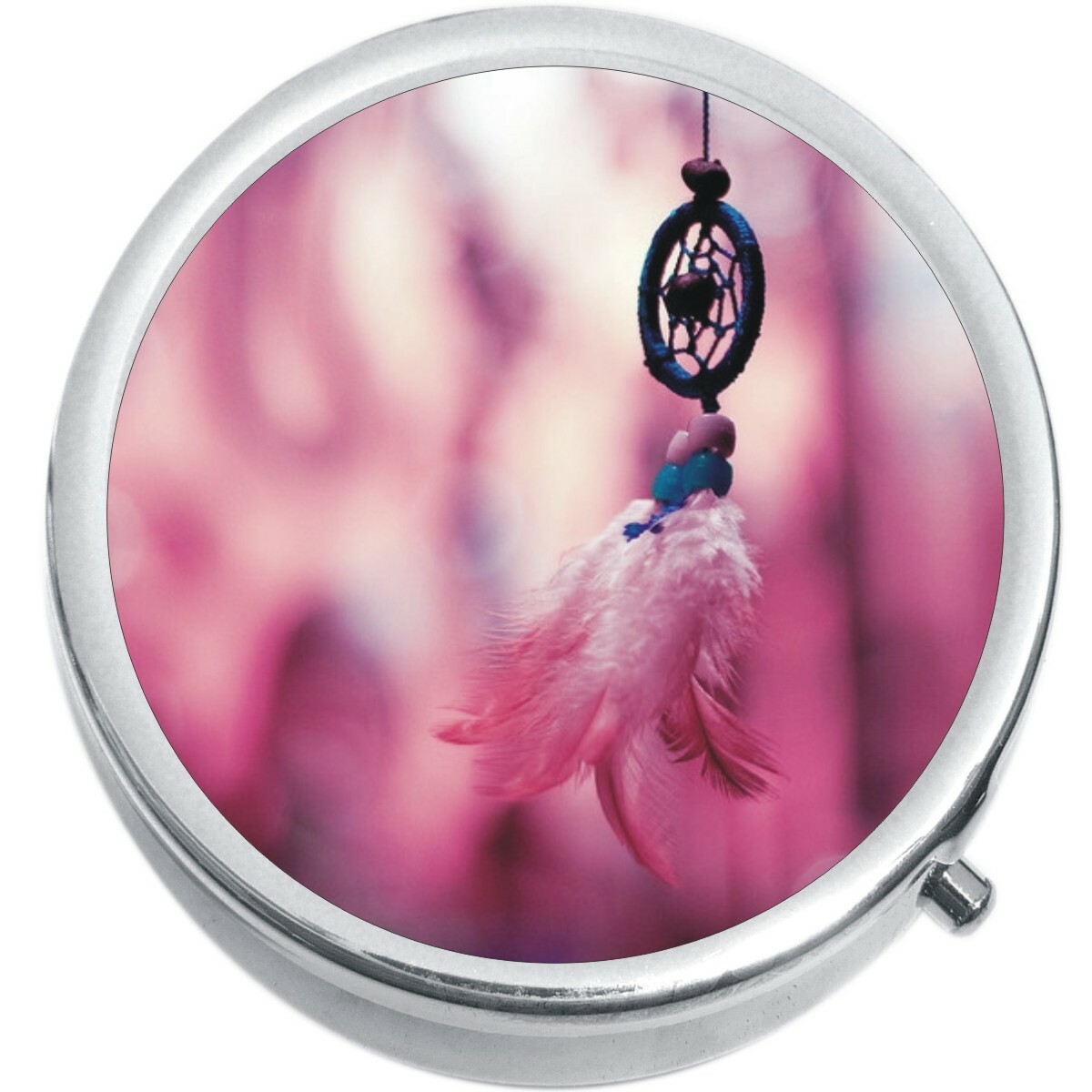 Pink Dreamcatcher Medicine Vitamin Pill Box