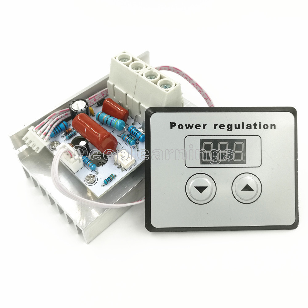 AC 220V 10000W SCR Voltage Regulator Speed Control Dimmer Thermostat LED Display