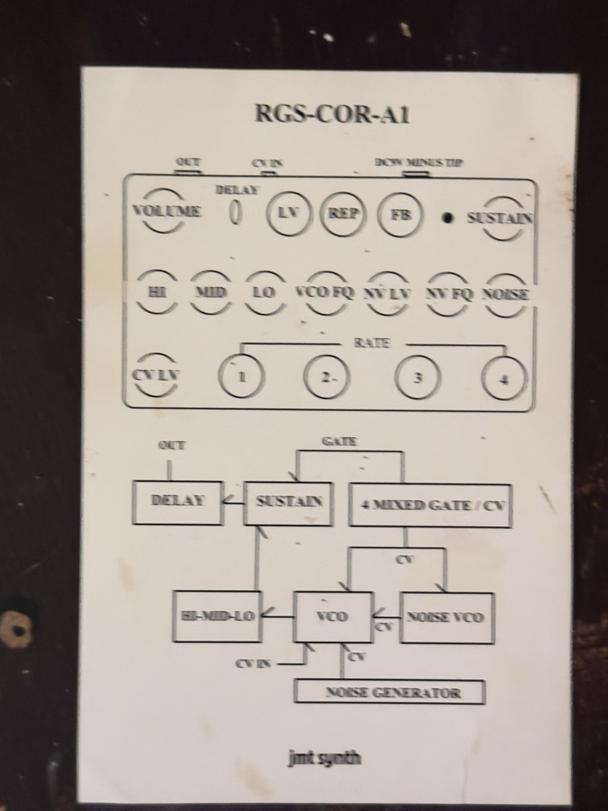 jmt synth RGS-COR-A analog noise / drone synth